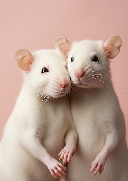 Free photo view of couple of rats