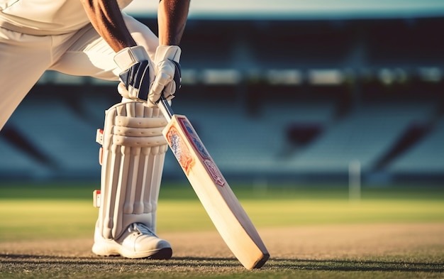 View of cricket game on the field