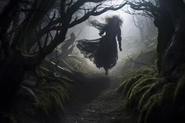 Free Photo view of daunting witch character