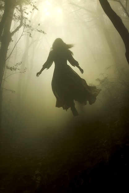 Free photo view of daunting witch character