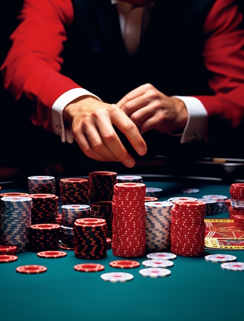 View of dealer working at a casino