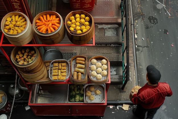 Free photo view of delicious and appetizing street food