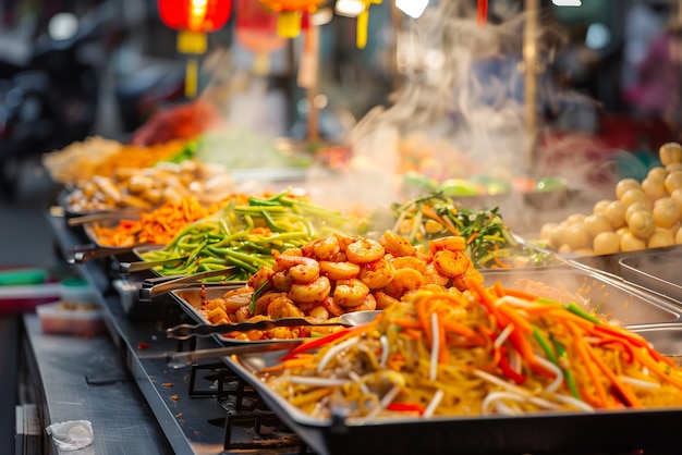 Free photo view of delicious and appetizing street food