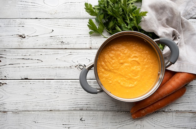 Free Photo view of delicious carrot cream soup