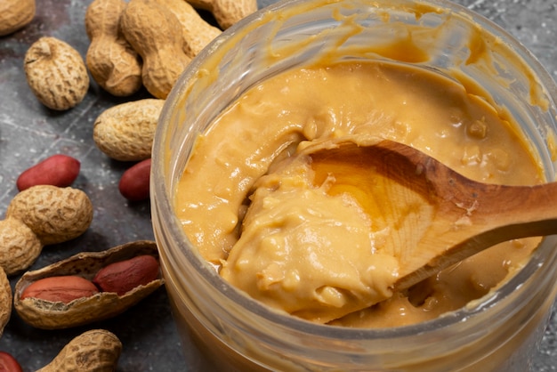 Free photo view of delicious crunchy peanut butter