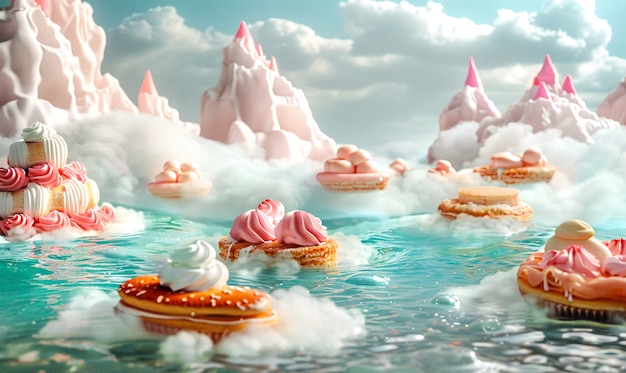 Free photo view of delicious fantasy surreal street food