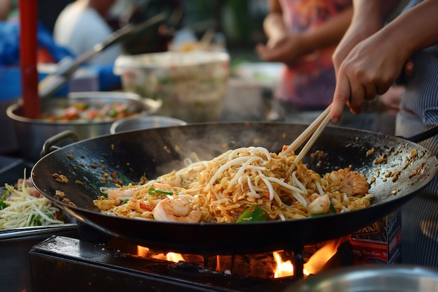 Free photo view of delicious food sold on the streets of the city