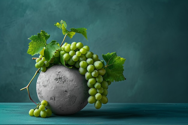 Free photo view of delicious green grapes