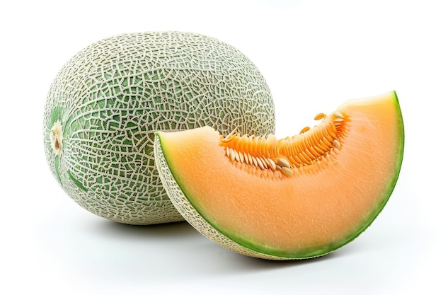 View of delicious and healthy cantaloupe melon