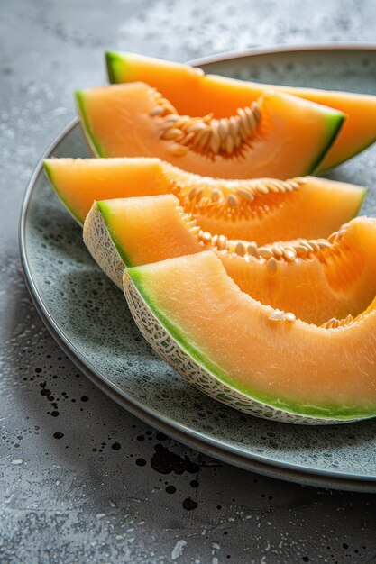 View of delicious and healthy cantaloupe melon