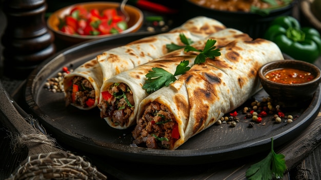 Free photo view of delicious shawarma dish