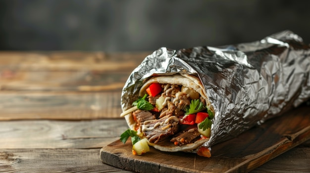 Free Photo view of delicious shawarma dish