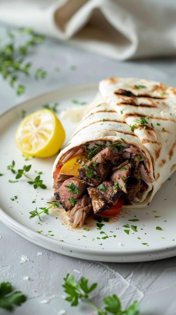 Free Photo view of delicious shawarma dish