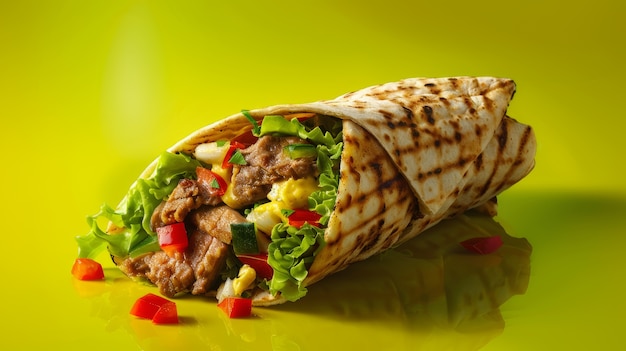 View of delicious shawarma dish