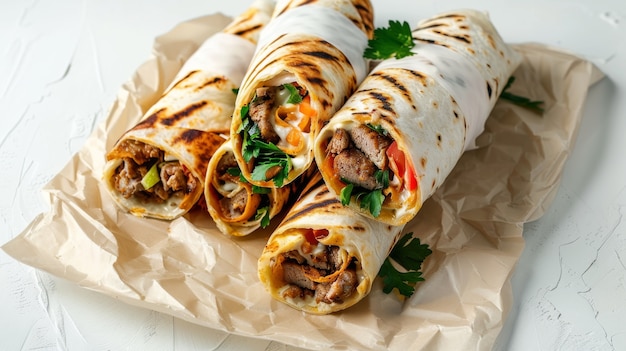 View of delicious shawarma dish