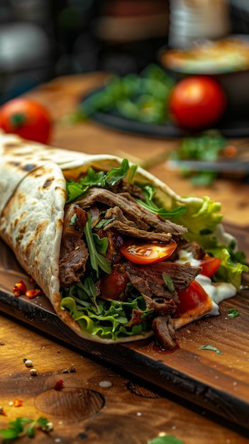 Free photo view of delicious shawarma dish