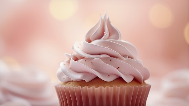 Free photo view of delicious and sweet cupcake dessert with frosting