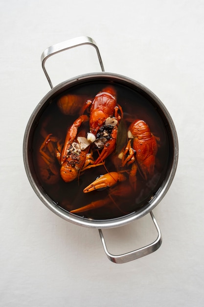 Free photo view of dish made of crawfish