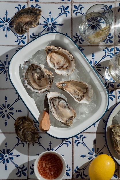 Free Photo view of dish made of oyster delicacies