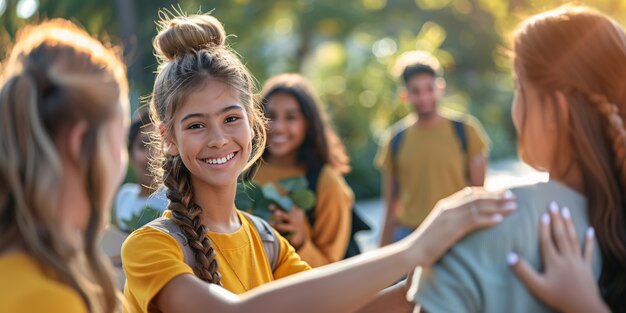 View of diverse adolescents practicing health and wellness activities for themselves and their community