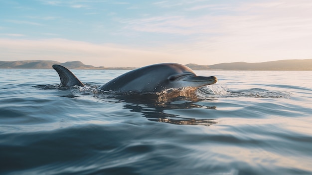 Free photo view of dolphin swimming in water