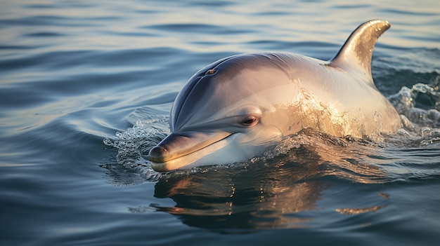 Free photo view of dolphin swimming in water