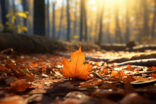 Free photo view of dry autumn leaves