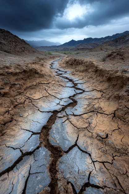 Free photo view of dry and parched soil in nature