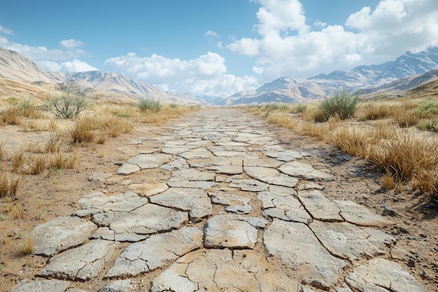 Free photo view of dry and parched soil in nature