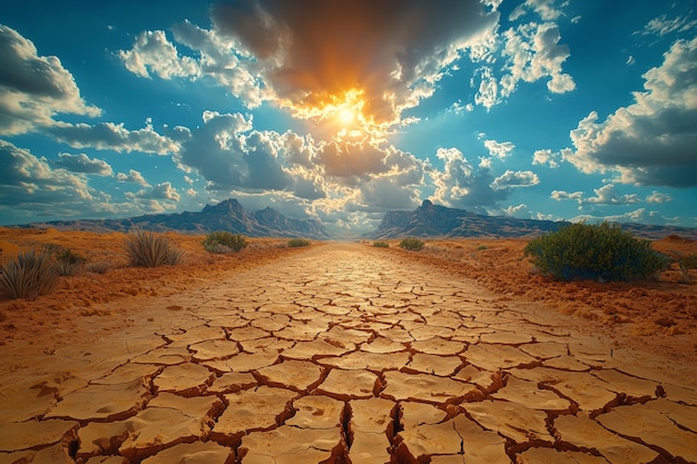 Free photo view of dry and parched soil in nature