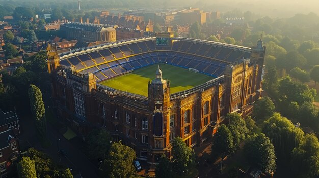 View of empty football stadium