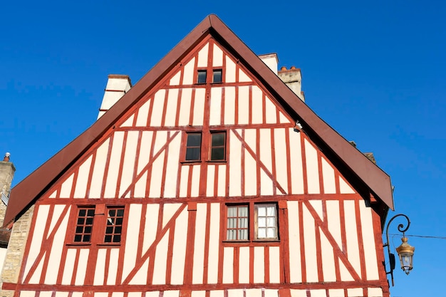 View of famous facade od old house in Dijon France