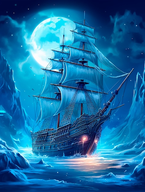 Free Photo view of fantasy pirate ship