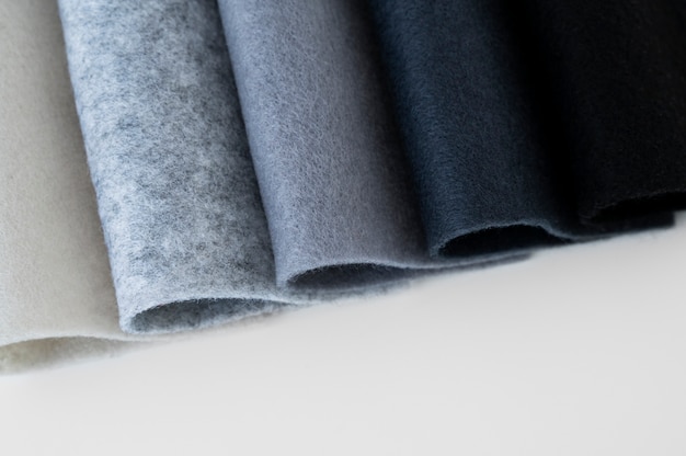 Free photo view of felt fabric in gray tones