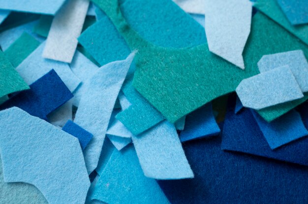 Free photo view of felt fabric pieces