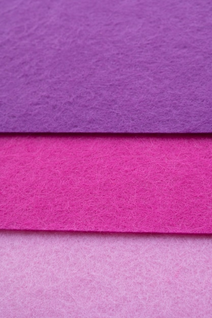 Free photo view of felt fabric in pink and purple tones