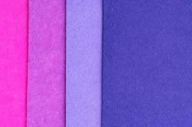 View of felt fabric in pink and purple tones