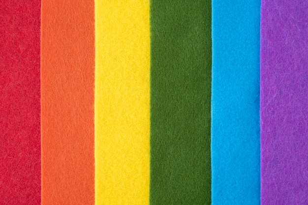 Free photo view of felt fabric rainbow pieces