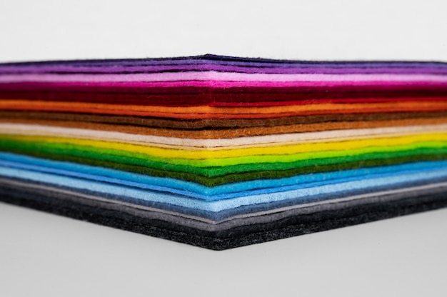 Free Photo view of felt fabric stacked layers