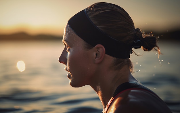 Free Photo view of female competitive swimmer