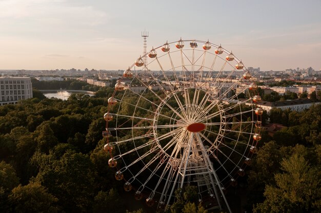 View of the ferris wheel in the city