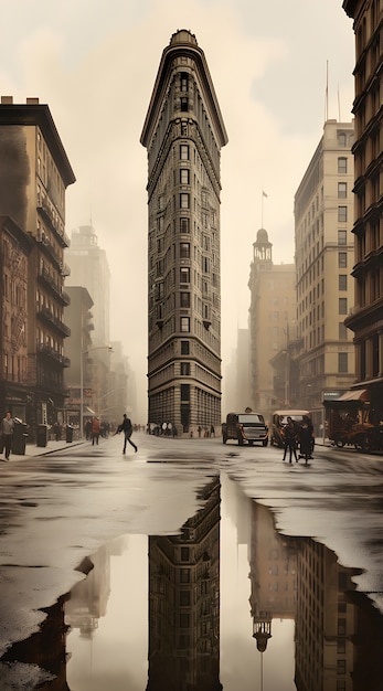 Free Photo view of flatiron building in new york city