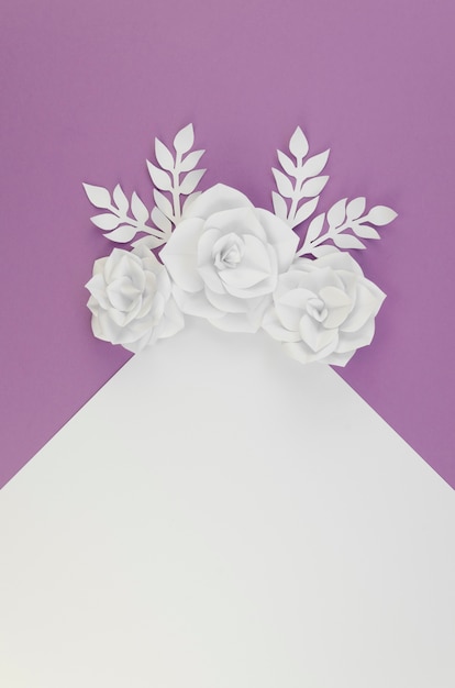 Above view floral assortment with purple background