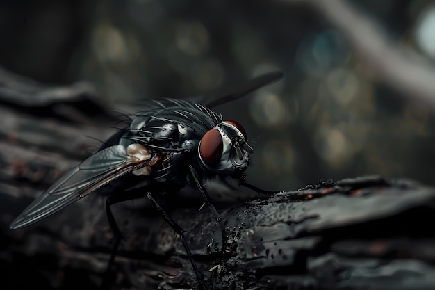 Free Photo view of fly insect with wings