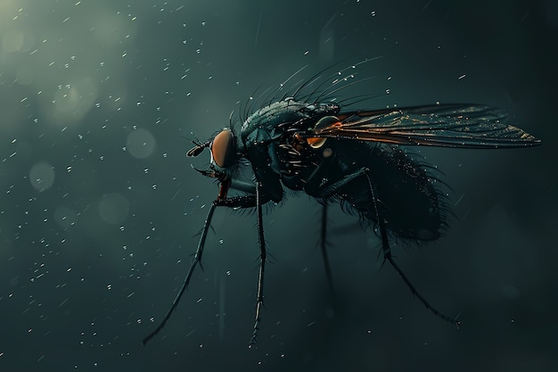 View of fly insect with wings