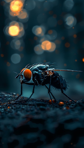 Free Photo view of fly insect with wings