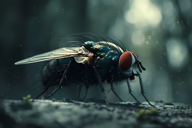 View of fly insect with wings