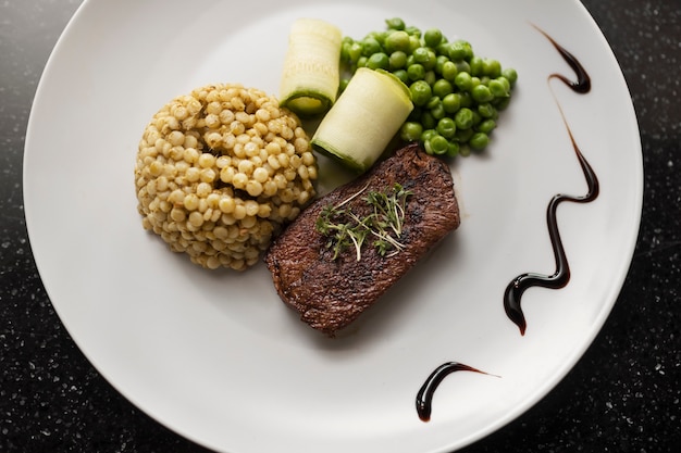 Free photo view of food in a professional kitchen