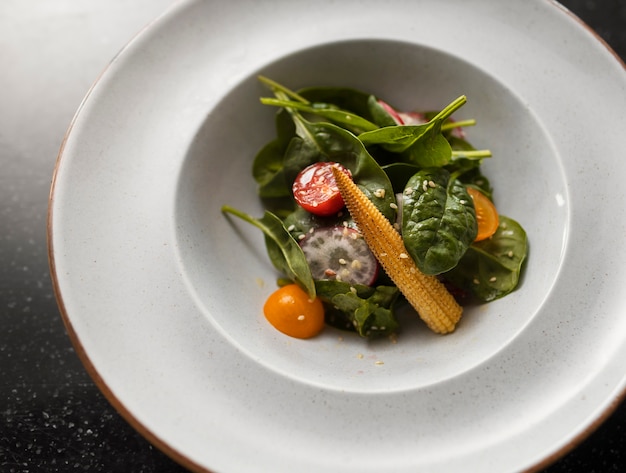 Free photo view of food in a professional kitchen