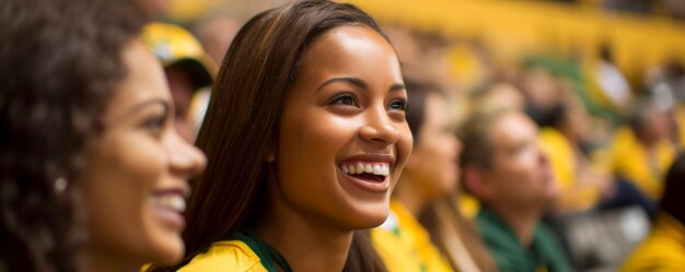 View of football fan enjoying match